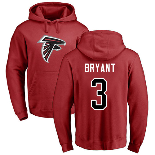 Atlanta Falcons Men Red Matt Bryant Name And Number Logo NFL Football 3 Pullover Hoodie Sweatshirts